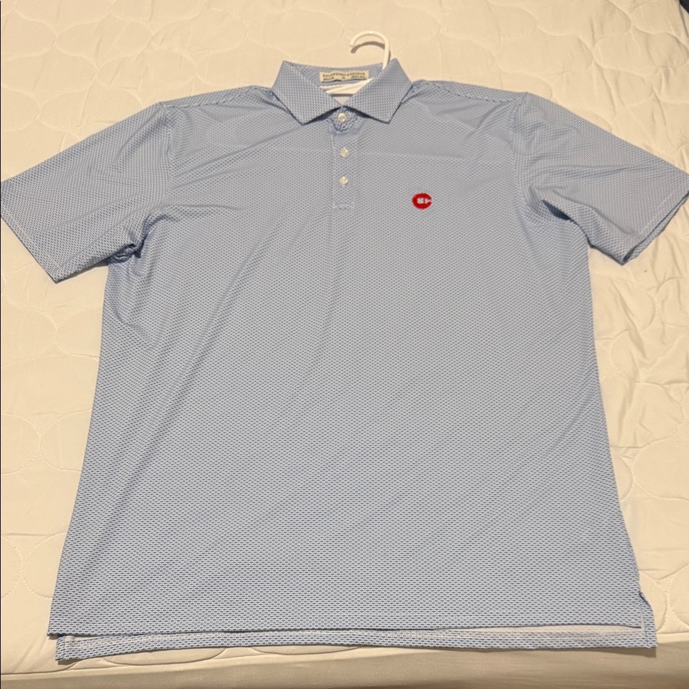 Men’s Holderness & Bourne light blue print polo